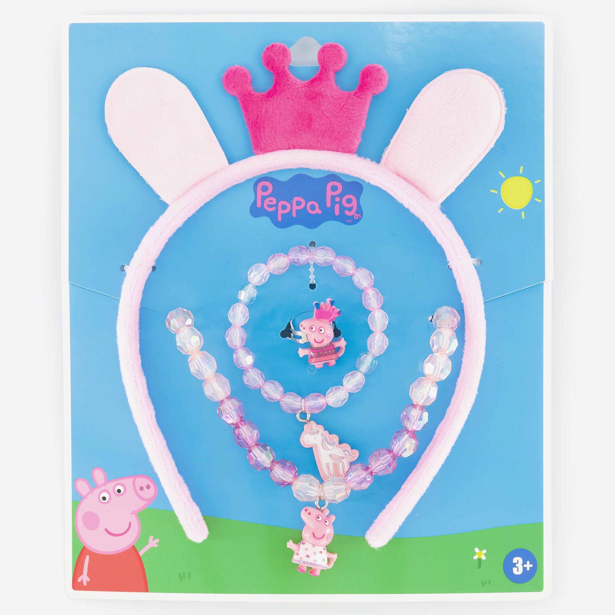 Claire's Parure de bijoux et serre-tête à oreilles Peppa Pig™ – Lot de 4