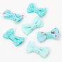 Claire&#39;s Club Spring Floral Hair Bow Clips - Mint, 6 Pack,