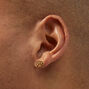 Clous d&rsquo;oreilles trace de patte couleur dor&eacute;e en titane,