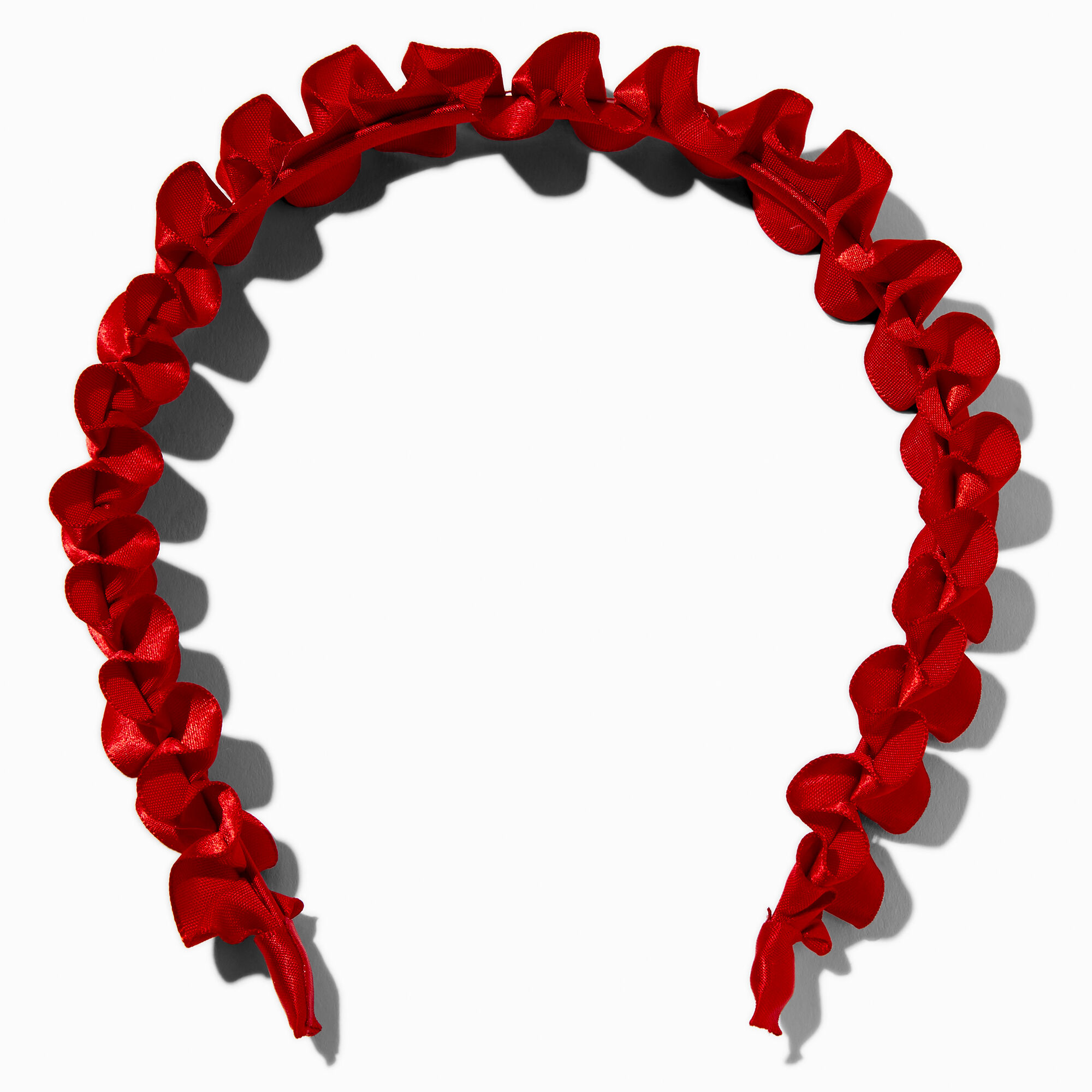 Claire's Club Red Satin Ruched Holiday Headband,