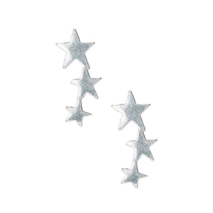 Sterling Silver Graduated Star Stud Earrings | Claire's