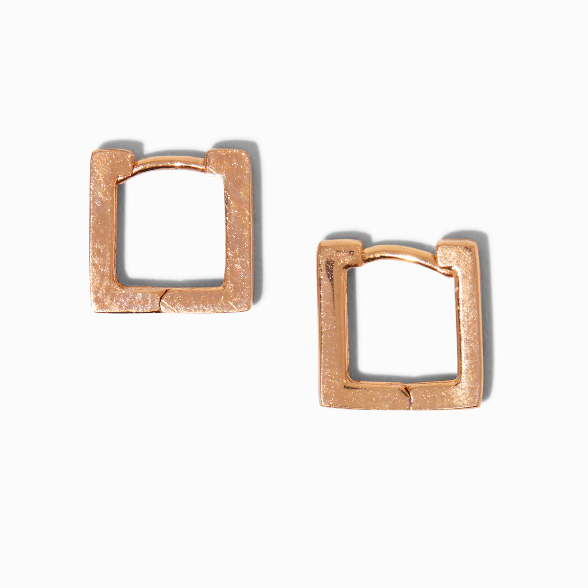 18k Gold Plated Rose Gold 10MM Square Hoop Earrings