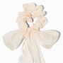 Ivory Sheer Hair Bow Scrunchie,