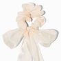 Ivory Sheer Bow Hair Scrunchie,
