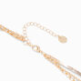 Gold-tone Multi-Strand Mixed Chain Necklace,
