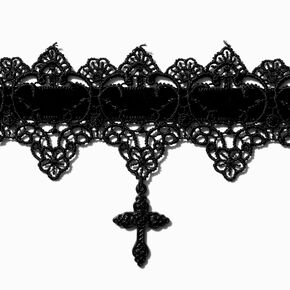Black Velvet Cross Choker Necklace,