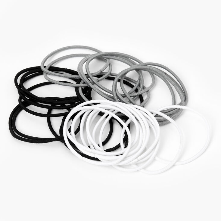 Black, Gray, &amp; White Hair Ties - 30 Pack,