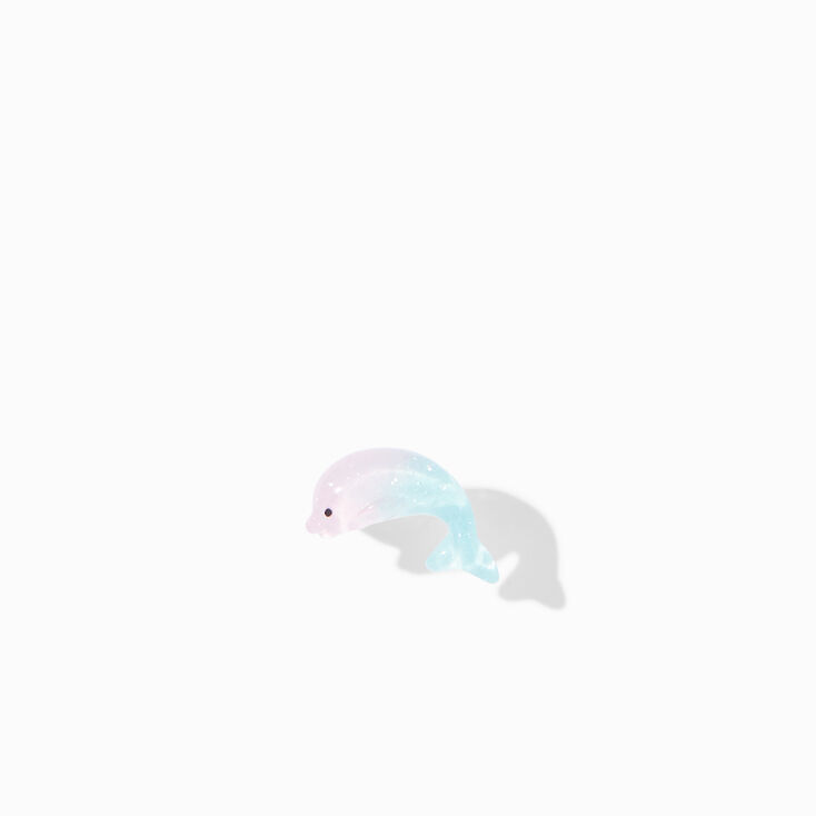 Silver Pastel Ombre Dolphin Clip-On Earrings,