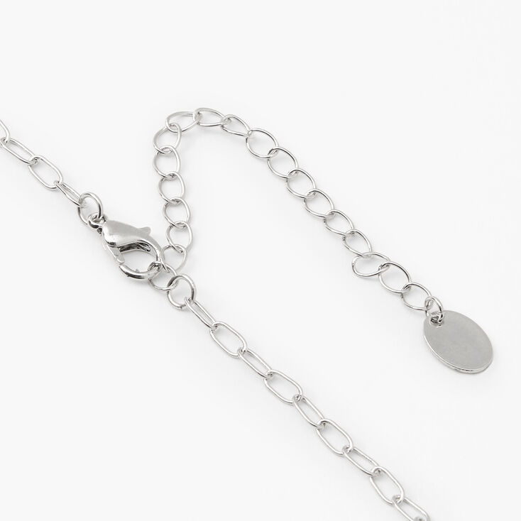 Silver Interlocking Pendant Chain Necklace,