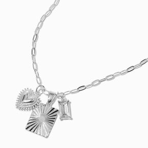Silver-tone Mixed Charm Pendant Necklace,