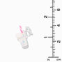 Silver 0.75&quot; Rainbow Sprinkles Milkshake Clip On Drop Earrings,