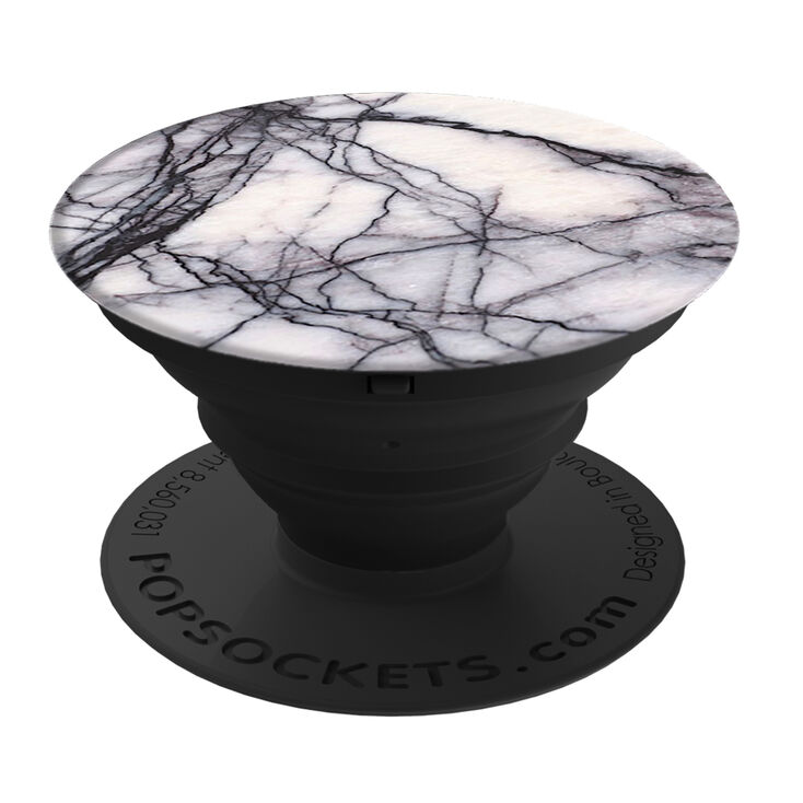 PopSocket motif couleur marbr&eacute; blanc,
