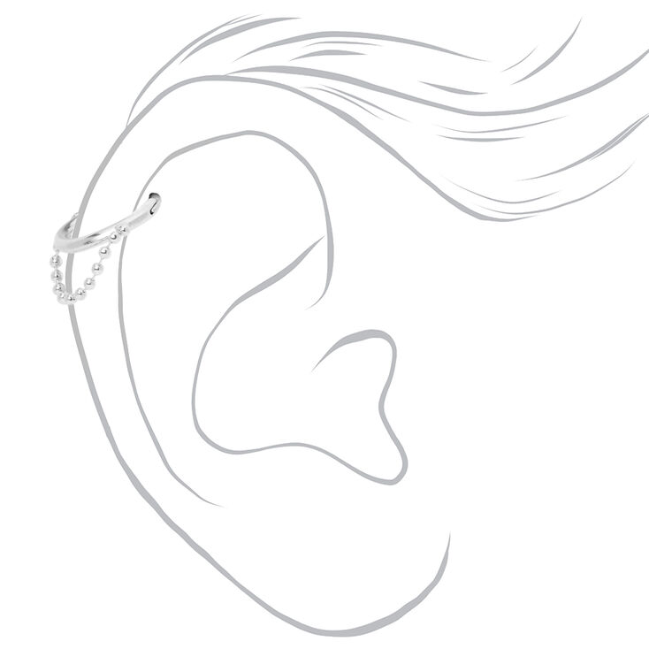 Silver Ball Chain Cartilage Hoop Earring,