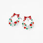 Crystal Wreath Christmas Stud Earrings,