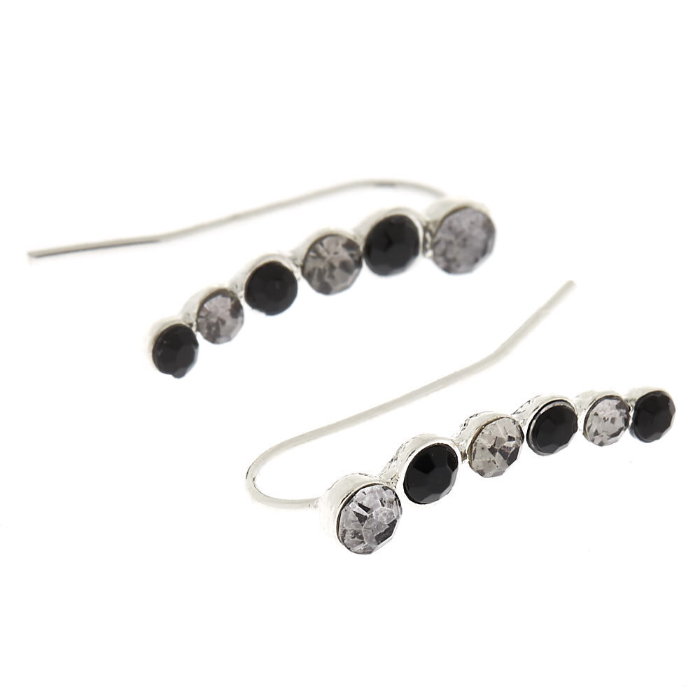 Silver Stones Ear Crawler Earrings