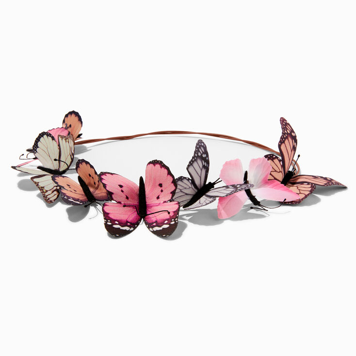 Pink Butterfly Crown Headwrap,