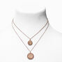 Claire&#39;s Club Gold Scalloped Edge Coin Multi Strand Necklace Set - 2 Pack,