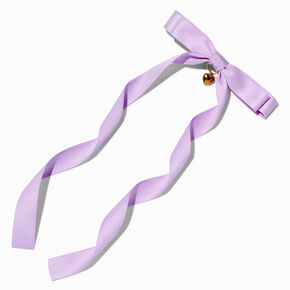 T H E M E x Claire&#39;s Purple Long Tail Gold-tone Heart Charm Hair Bow Clip,