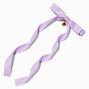 T H E M E x Claire&#39;s Purple Long Tail Gold-tone Heart Charm Hair Bow Clip,