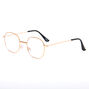 Lunettes g&eacute;om&eacute;triques rondes couleur dor&eacute;e,