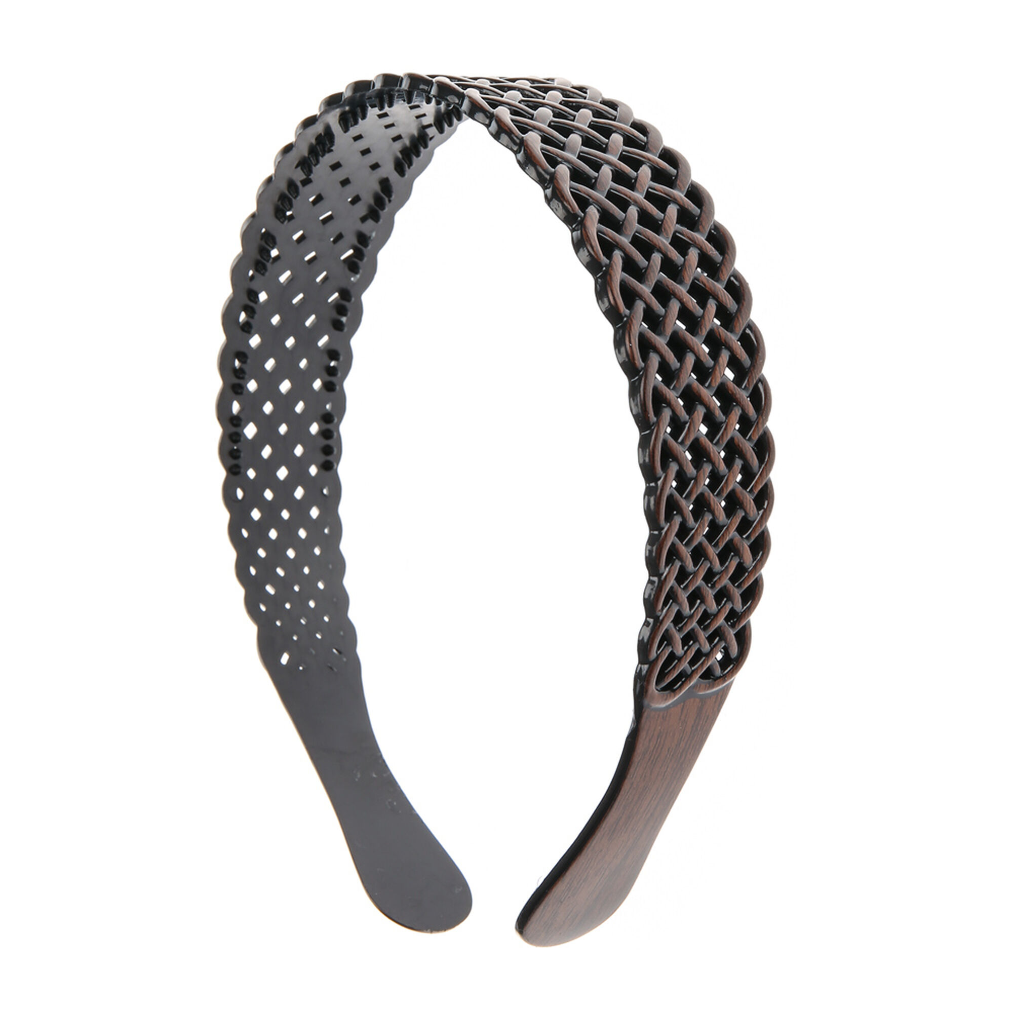 View Claires Dark Wood Waffle Weave Headband information