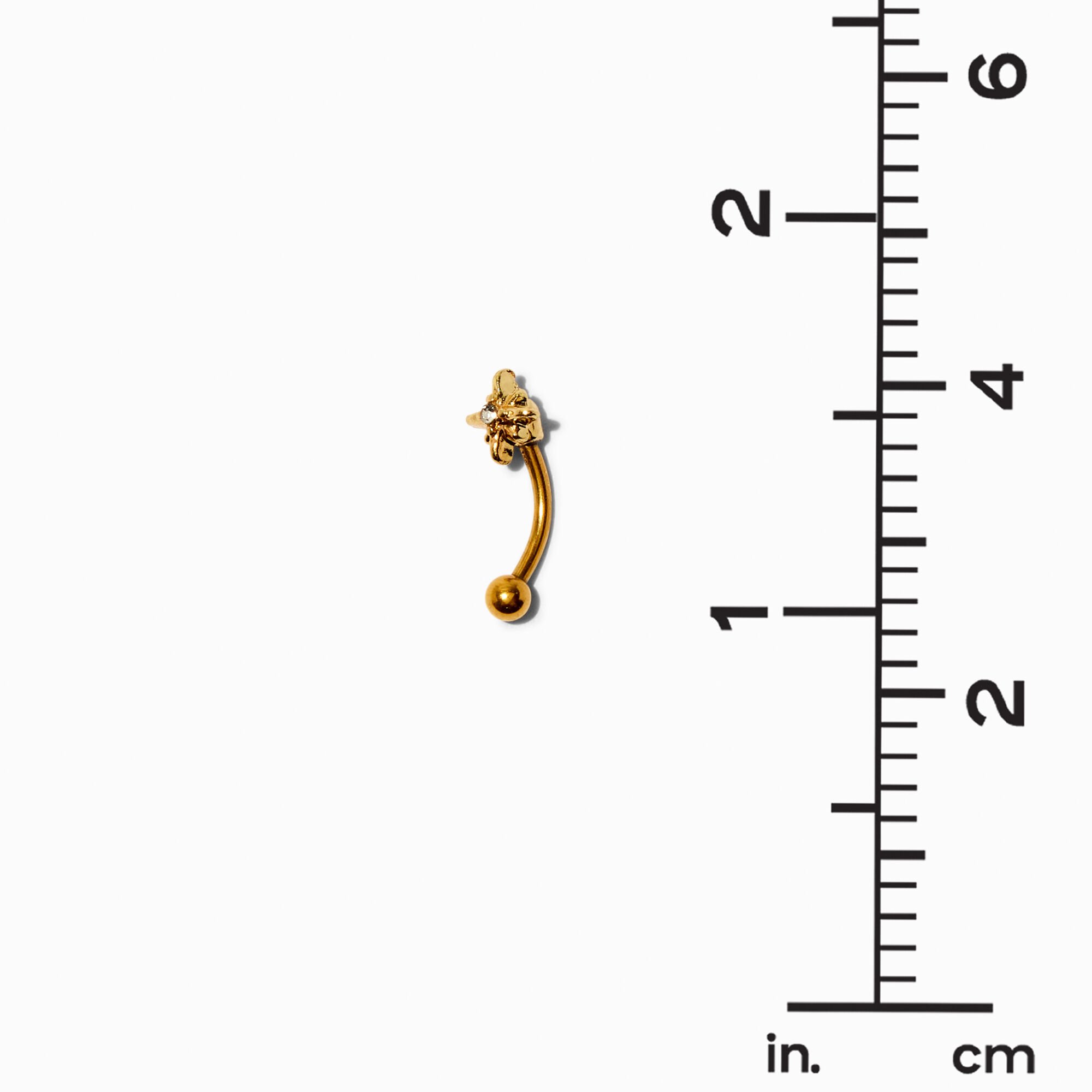 Boucle d’oreille pour piercing rook en titane 1,2 mm couleur dorée,