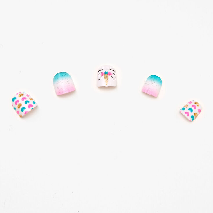 Faux ongles licorne Claire&#39;s&nbsp;Club - Arc-en-ciel, lot de 10,