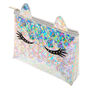 Holographic Unicorn Eyelashes Makeup Bag - Silver,