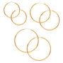 Gold Graduated Hoop Earrings - 3 Pack,