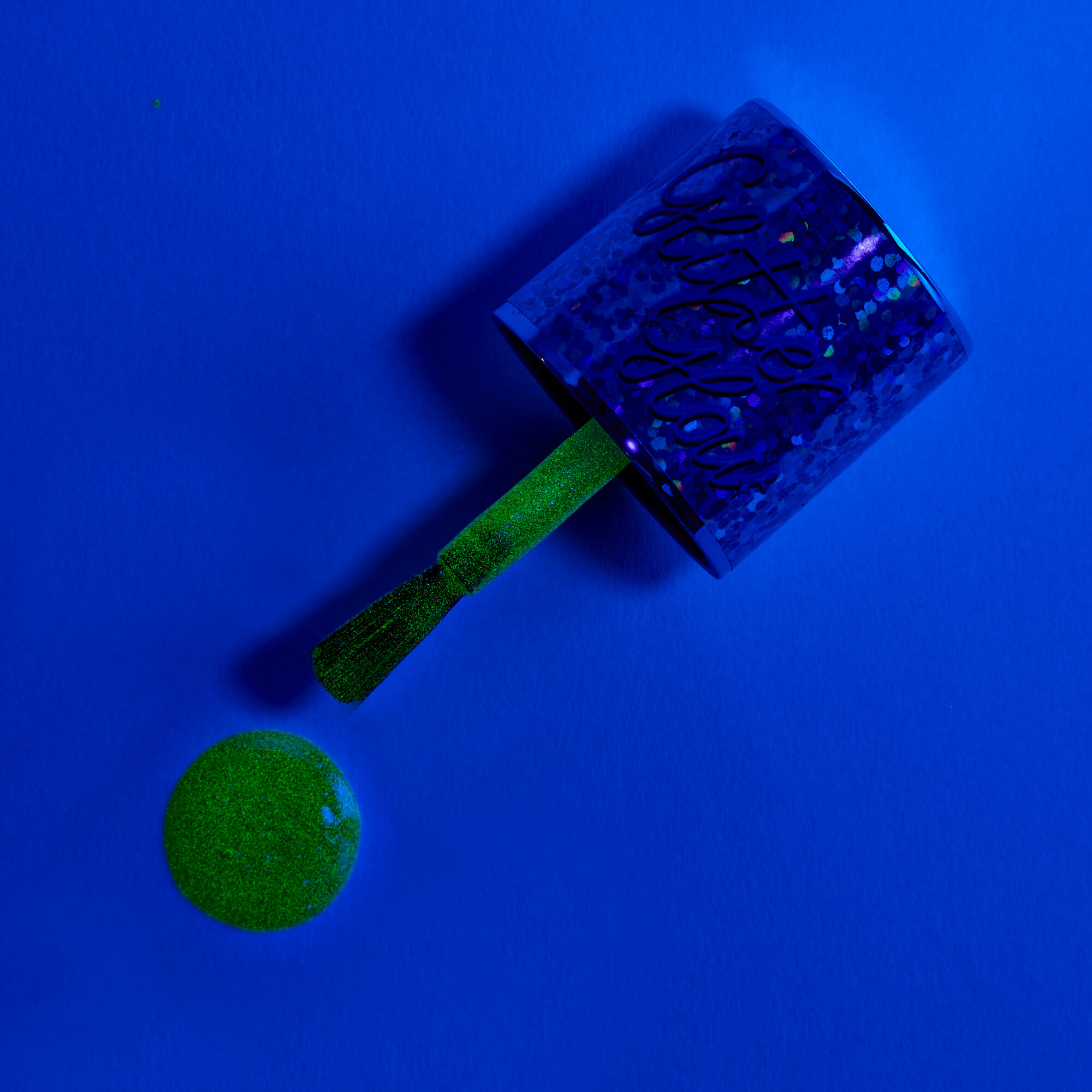 Claire s Glitter Glow Vegan Glow in The Dark Nail Polish Galaxy Glow MainPlace Mall