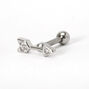 Silver 16G Cubic Zirconia Arrow Tragus Stud Earring,
