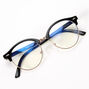 Solar Blue Light Reducing Black Retro Clear Lens Frames,