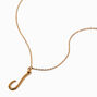 Gold-tone Curly Script Initial Pendant Necklace - J,