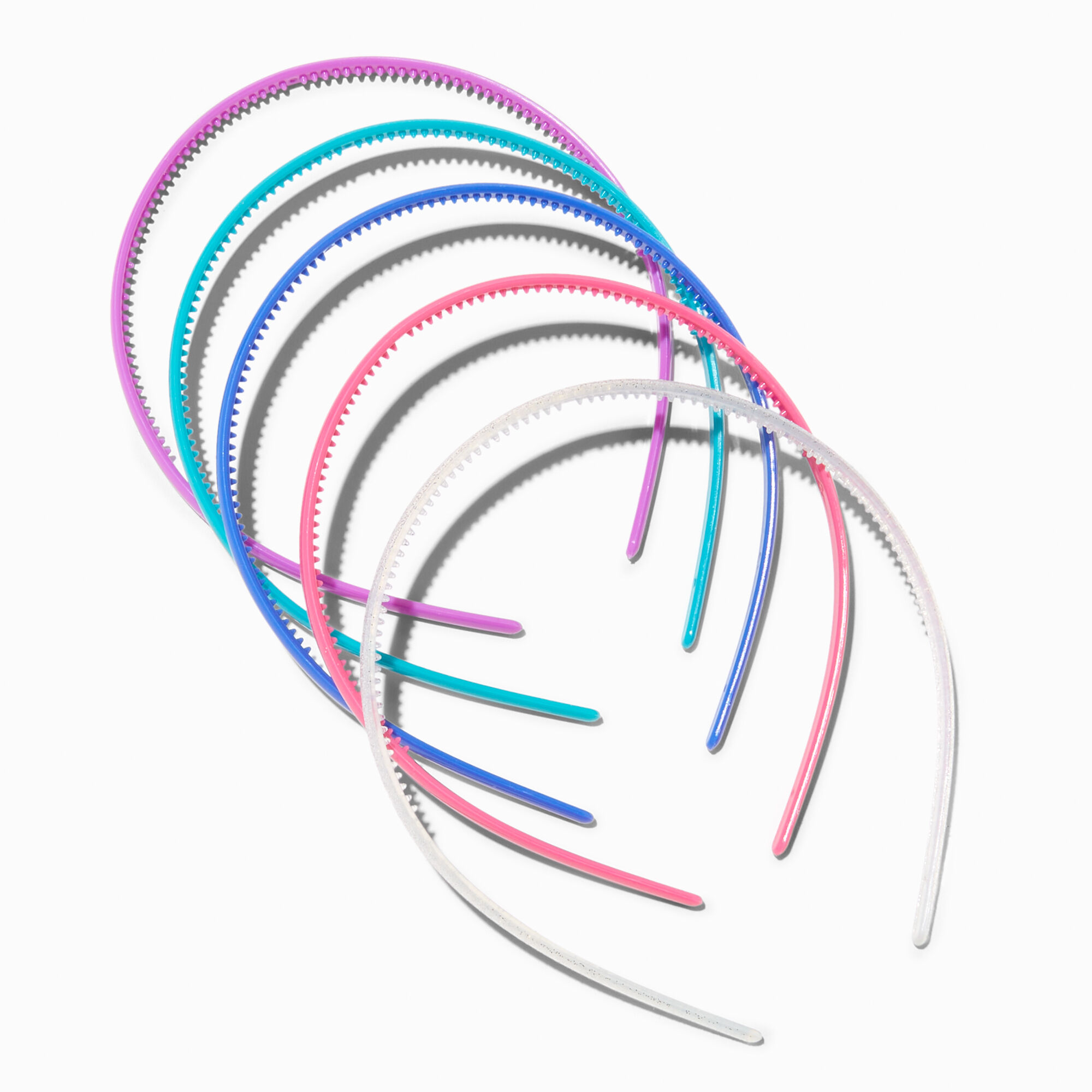Claire's Club Jewel Tone Plastic Headbands - 5 Pack,