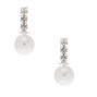 Pearl Rhinestone Stud Earrings,