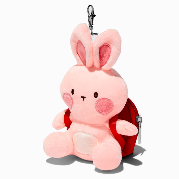 Porte-cl&eacute;s mini sac &agrave; dos fraise lapin,