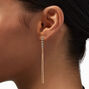 Gold-tone Slinky Cupchain 4&quot; Linear Drop Earrings,