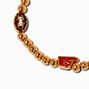 Gold-tone Football Beaded Stretch Bracelet,