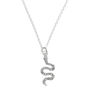 Silver-tone Embellished Snake Pendant Necklace,