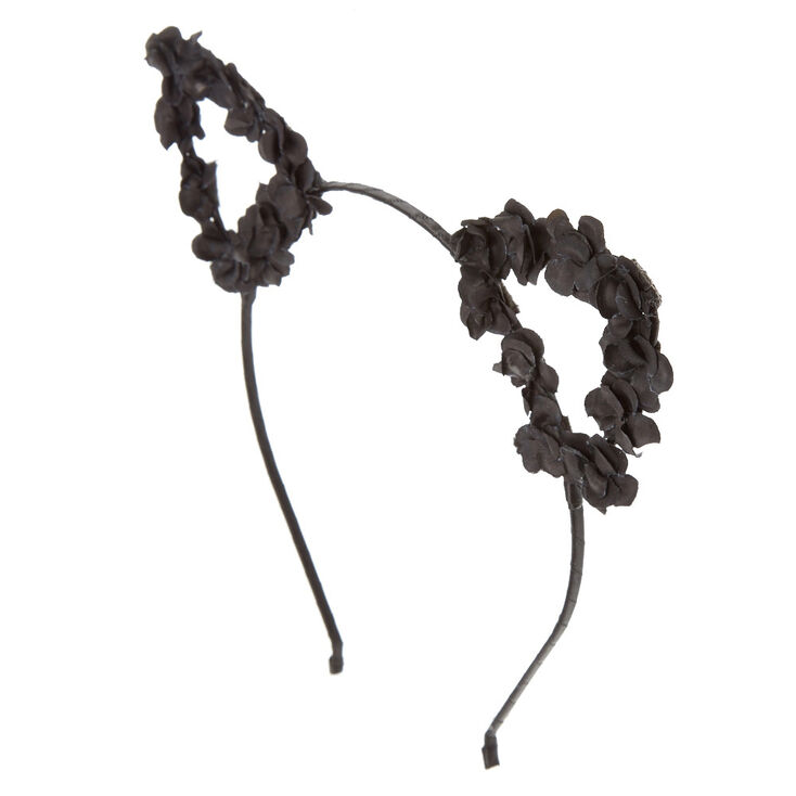 Black Flowers Cat Ears Headband Claire S Us