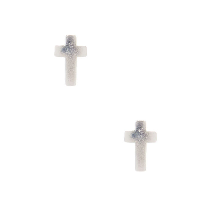 Claire's Mini clous d'oreille croix en argent