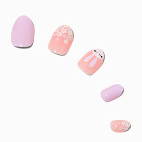 Easter Bunny Stiletto Press On Faux Nail Set - 24 Pack,