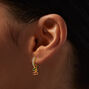 C LUXE by Claire&#39;s 18kt Gold Plated Cubic Zirconia Cherry Hoop Earrings,