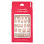 Gold Glitter Butterfly Press On Faux Nail Set - Pink, 24 Pack,
