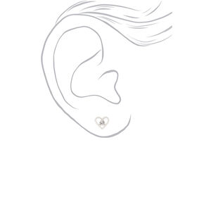 Silver-tone Embellished Spring Mix Stud Earrings - 9 Pack,