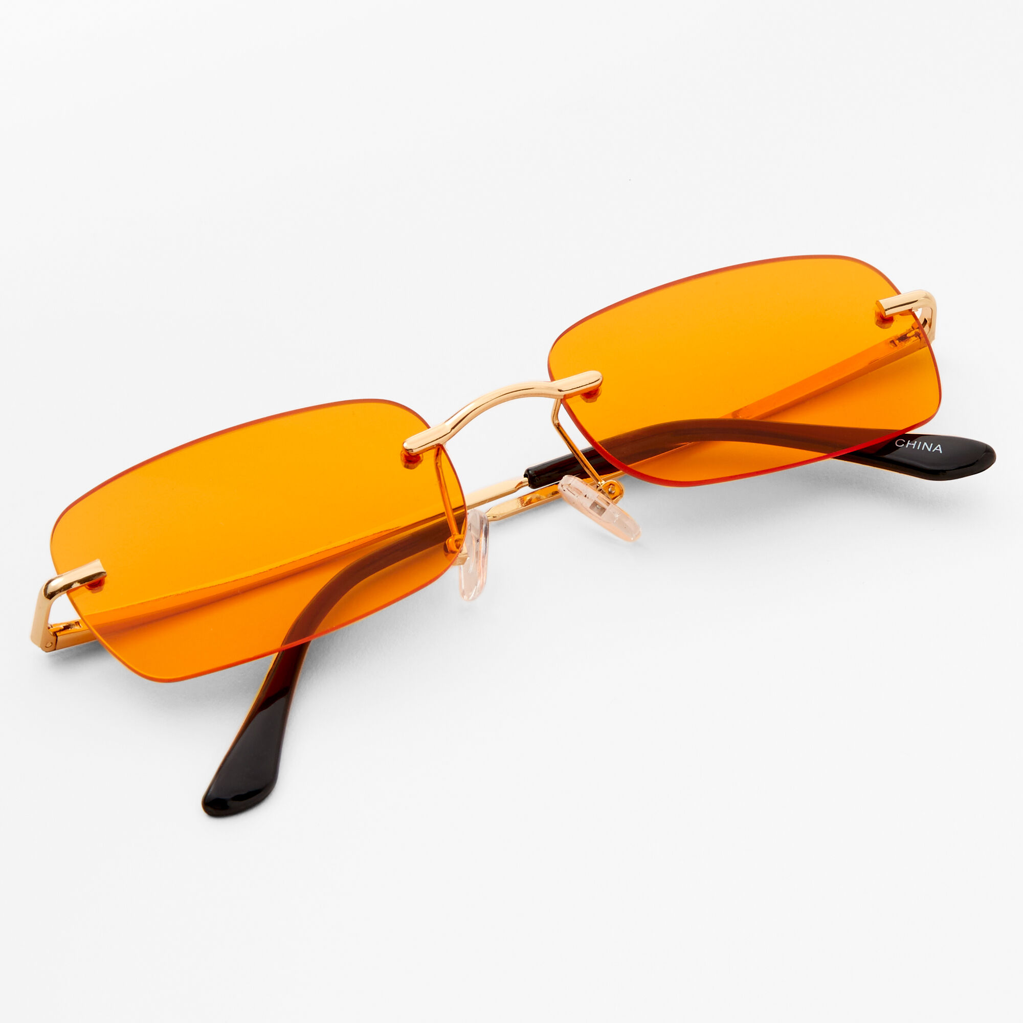 Rimless orange shop sunglasses