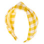 Gingham Knotted Headband - Yellow,