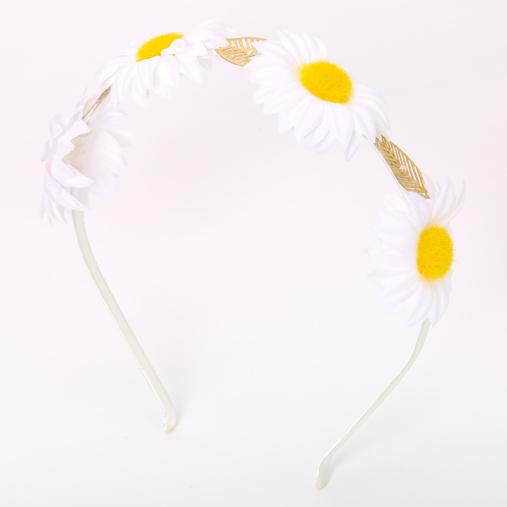 Gold Daisy Leaf Headband - Ivory,