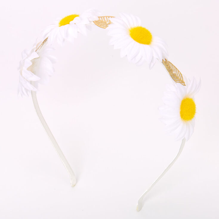 Gold Daisy Leaf Headband - Ivory,