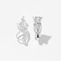 Silver Owl Cubic Zirconia Clip-On Earrings,